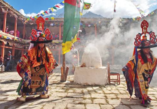 Cham dance at Kutsap Teringa Gomba, Jomsom